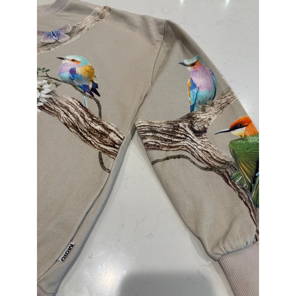 Molo Kids Maxi Sweatshirt Tree Living Leopard Bird Organic Cotton Size 164 14Y - Picture 3 of 13